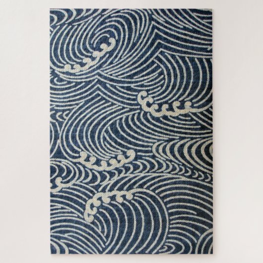 Puzzle Textile japonais vintage, Motif de vague (Vertical)