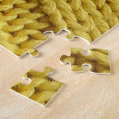 Puzzle Textile tricoté coloré, texture jaune. (Côté)