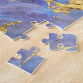 Puzzle Texture Abstraite en marbre bleu (Côté)