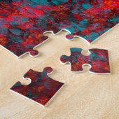 Puzzle texture bleu foncé texturé en marbre de daim (Côté)