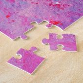 Puzzle Texture créative bleu-rose, taches de peinture. (Côté)