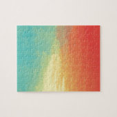Puzzle Texture d'aquarelle d'Ombre - Teal, jaune, corail (Horizontal)