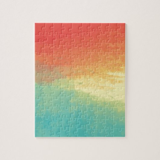 Puzzle Texture d'aquarelle d'Ombre - Teal, jaune, corail (Vertical)