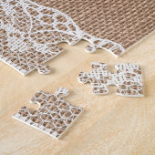 Puzzle Texture de dentelle blanche Brown (Côté)