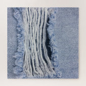 Puzzle Texture de jean bleu clair torn (Horizontal)