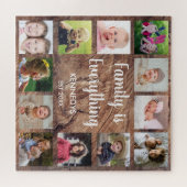 Puzzle Texture en bois rustique 12 Photo Famille Collage (Horizontal)