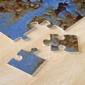 Puzzle Texture en métal et en bleu. (Côté)