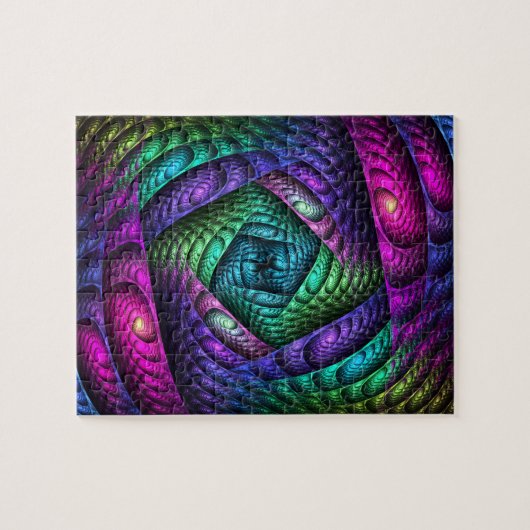 Puzzle Texture en spirale de fractale d'arc-en-ciel (Horizontal)