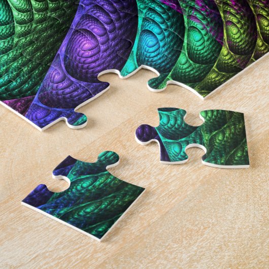 Puzzle Texture en spirale de fractale d'arc-en-ciel (Côté)