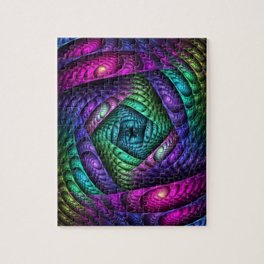 Puzzle Texture en spirale de fractale d'arc-en-ciel (Vertical)