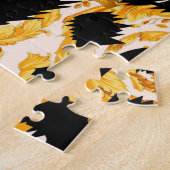 Puzzle Texture léopard : motif baroque or. (Côté)