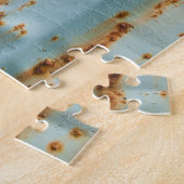 Puzzle Texture métallique peinte en bleu rouillé (Côté)