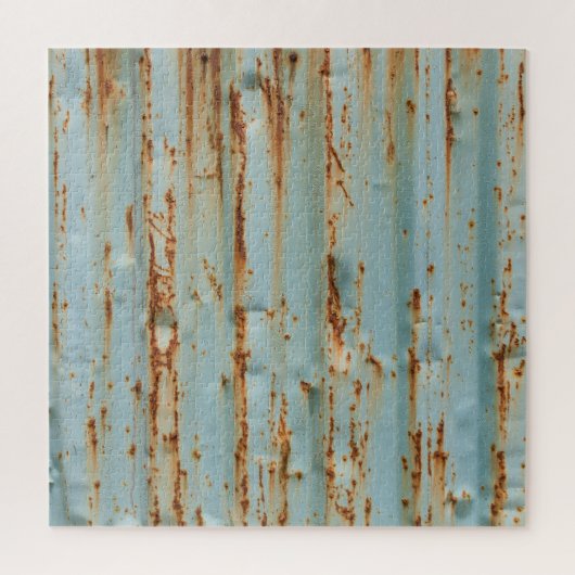 Puzzle Texture métallique peinte en bleu rouillé (Vertical)