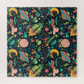 Puzzle Texture Motifs Aliens Rockets Space (Horizontal)
