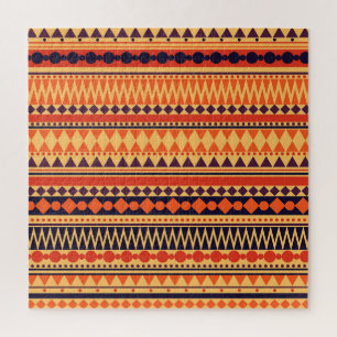 Puzzle Texture tribale : motif rayures vintages.