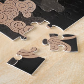 Puzzle Textured Chinese dragon with flames (Côté)