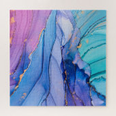 Puzzle Textures fluides, art abstrait de luxe. (Horizontal)