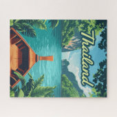 Puzzle Thaïlande Tropical Island Long Tail Boat Vintage (Horizontal)