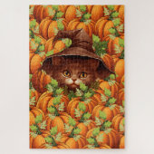 PUZZLE THANKSGIVING CITROUILLE CUTE CAT (Vertical)
