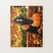 Puzzle Thanksgiving de chute - Gidget - caniche (Vertical)