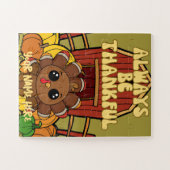 Puzzle Thanksgiving pour enfants personnalisés (Horizontal)