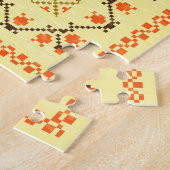 Puzzle Thanksgiving : retro brodée carte design. (Côté)