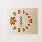 Puzzle Thanksgiving Wreath Grateful Simple Feuilles d'éra (Horizontal)