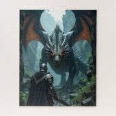 Puzzle The Confrontation knight vs dragon (Vertical)