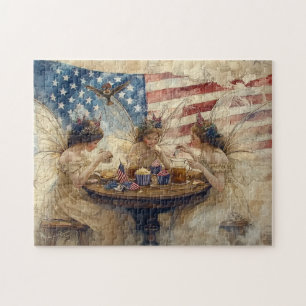 Puzzle Thé de Fée Patriotique Vintage Americana Cottageco