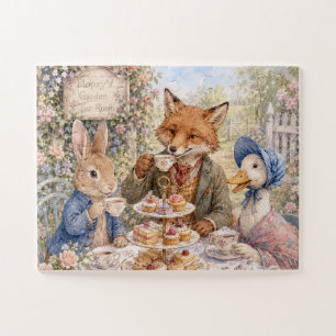 Puzzle Thé de rassemblement de lapin de renard de canard
