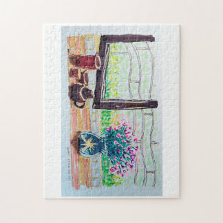 Puzzle Thé et Fleurs de la Fenêtre