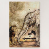Puzzle "The Lion and The Elephant" par Arthur Rackham (Vertical)