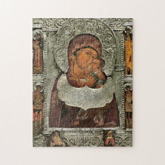 Puzzle The Mother of God of Tenderness with Saints Icon   (Vertical)