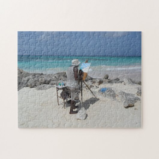 Puzzle The Painter on the Beach Barbados. (Horizontal)