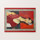 Puzzle The Red Fan (based on Modigliani's painting) (Horizontal)