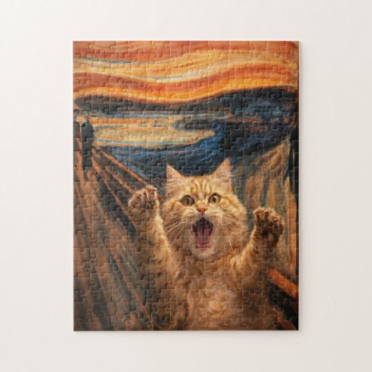 Puzzle The Scream Cat Parody Art (Vertical)