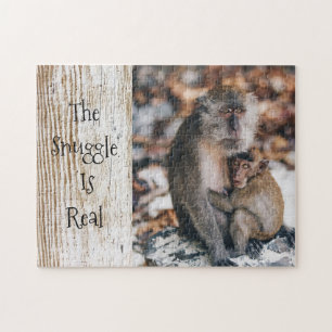 Puzzle The Snuggle Is Real Hugging Parent Child Monkeys