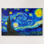 Puzzle The Starry Night by Vincent Van Gogh<br><div class="desc">Vincent Van Gogh The Starry Night. This is an old masterpiece from the dutch master painter Vincent Van Gogh.This fine art landscape painting has beautiful,  vibrant,  saturated color. Vincent Van Gogh was a dutch post impressionist painter. This image is in the public domain</div>