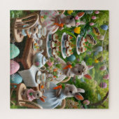 Puzzle Thème de fête de Pâques avec lapins, Animaux print (Horizontal)