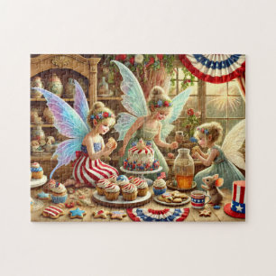 Puzzle Thème de fête de thé féerique du 14 juillet avec d
