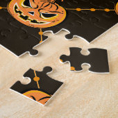 Puzzle Thème de la fête d'Halloween citrouille. (Côté)
