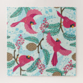 Puzzle Thème d'hiver : Motif du cardinal rouge. (Horizontal)