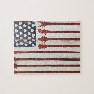 Puzzle Thème patriotique de musique de guitare de drapea