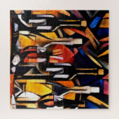 Puzzle Thèmes du vin : Bouteilles et raisins (Horizontal)