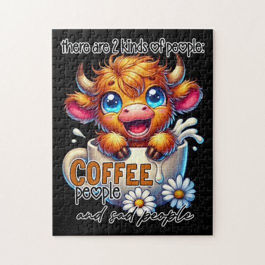 Puzzle There Are 2 Kinds of People Coffee People and Sad (Vertical)