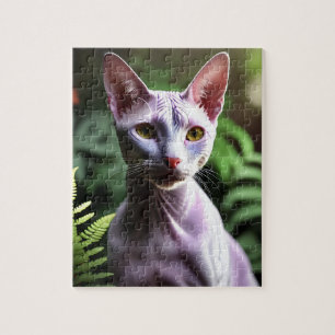 Puzzle "Thon le chat sans cheveux : élégant et soyeux"