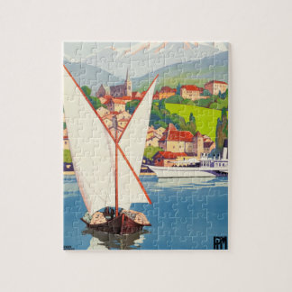 Puzzle Thonon Bains Français Travel Europe Illustration a