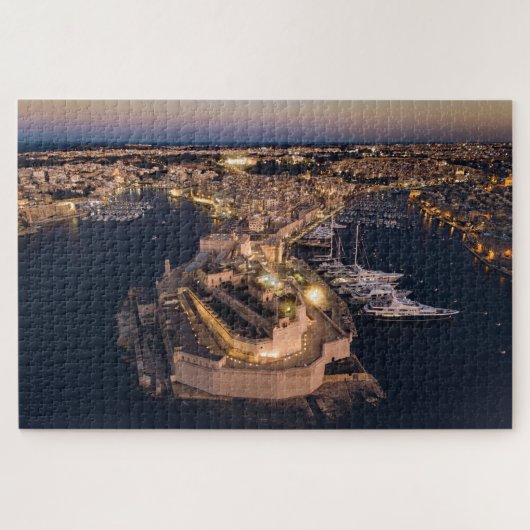 Puzzle Three Cities Valletta Malta Aerial Seascape (Horizontal)
