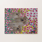 Puzzle Three Labrador Puppies Oil Painted (Horizontal)