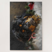 Puzzle Tibétain Mastiff de Noël Festif (Vertical)